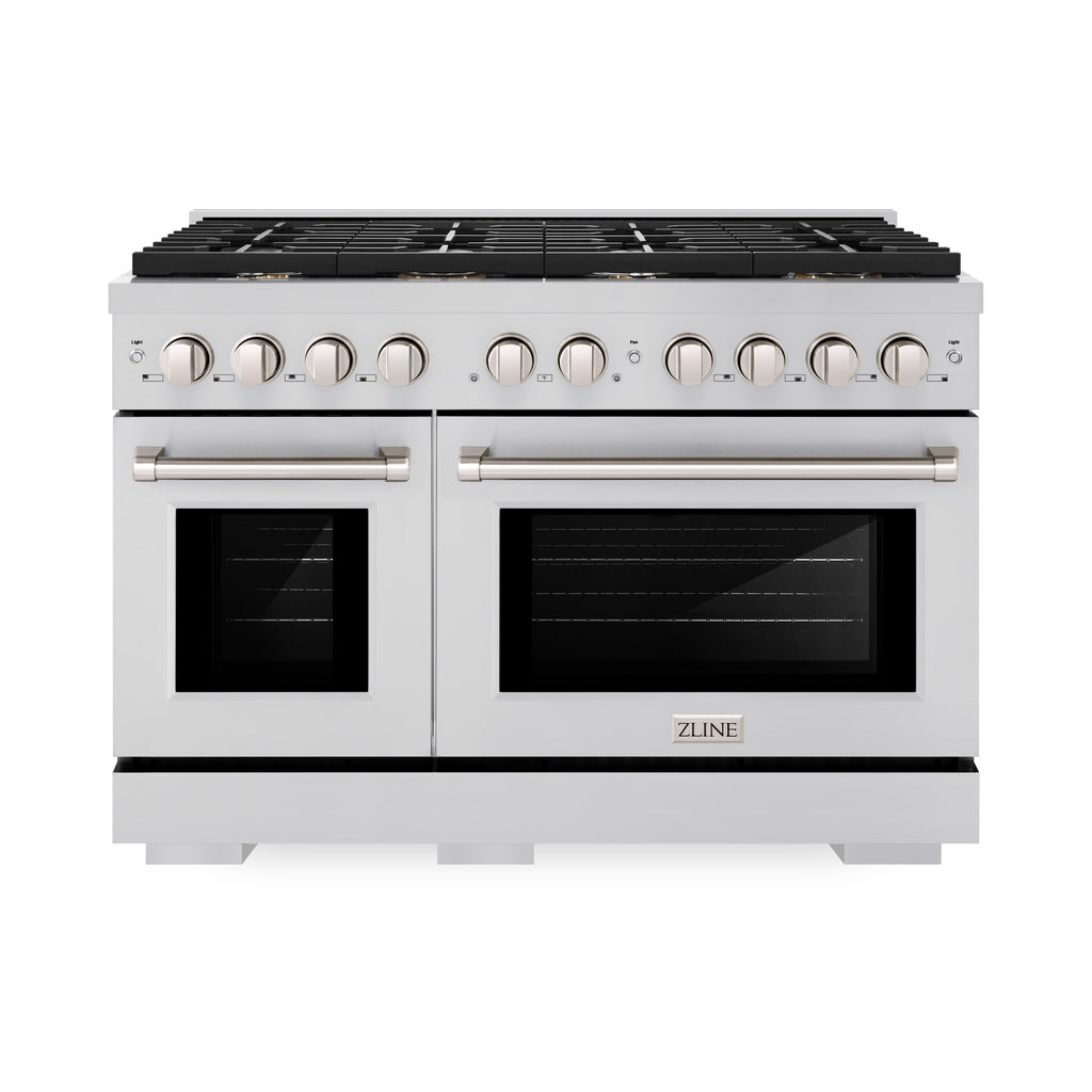 ZLINE Paramount 48 in. Gas Range with Convection Oven, 8 Brass Burners, 6.7 cu. ft. Capacity, Stainless Steel (SGR-BR-48)