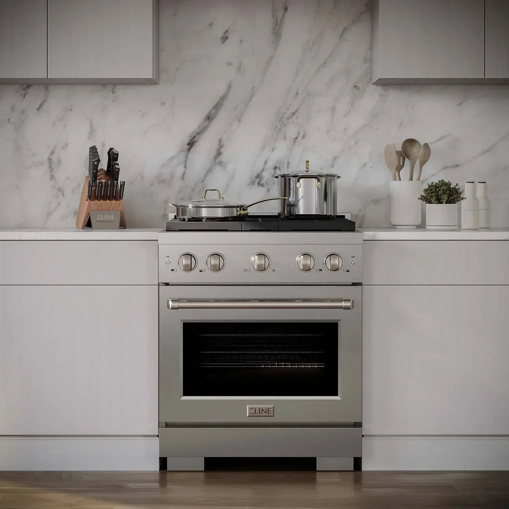 ZLINE 30-Inch Gas Range with Convection Oven, 4 Burners, Stainless Steel (SGR30)