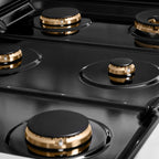 ZLINE 36 in. Gas Range 5.2 cu. ft. 6 Burner Cooktop Convection Oven Stainless Steel Champagne Bronze Helix Handle (SGRZ-36-KCB)