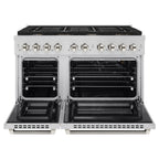 ZLINE 48 in. Gas Range Double Oven 6.7 cu. ft. 8 Burner Cooktop Stainless Steel Polished Nickel Helix Handles (SGRZ-48-KPN)