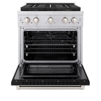 ZLINE 30 in. Gas Range 4.2 cu. ft. Convection Oven, 4 Burner DuoPro™ Cooktop, Black Matte Door (PSGR-BLM-30)