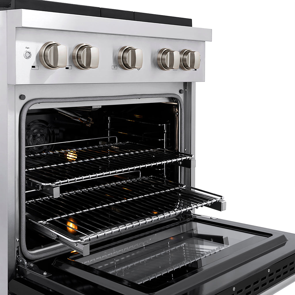 ZLINE 30 in. Gas Range 4.2 cu. ft. Convection Oven, 4 Burner DuoPro™ Cooktop, Black Matte Door (PSGR-BLM-30)