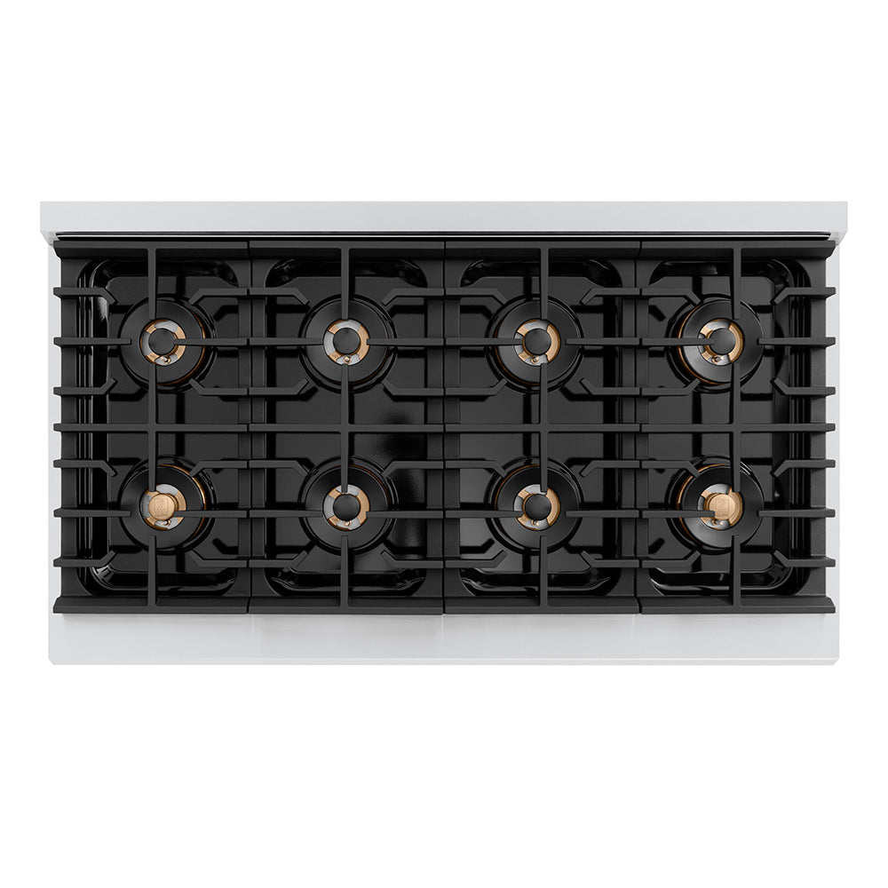 ZLINE 48 in. Gas Range 6.7 cu. ft. 8 Burner DuoPro™ Cooktop Dual Ovens Black Matte Doors (PSGR-BLM-48)