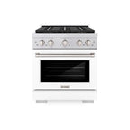 ZLINE 30 in. Gas Range 4.2 cu. ft. Convection Oven, 4 Burner DuoPro™ Cooktop, White Matte Door (PSGR-WM-30)