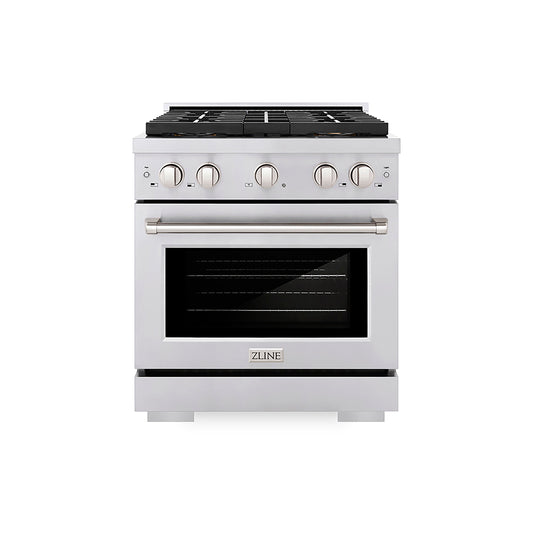 ZLINE 30 in. Gas Range 4.2 cu. ft. 4 Burner DuoPro™ Cooktop Convection Gas Oven Stainless Steel (PSGR30)