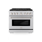 ZLINE 36 in. Gas Range 5.2 cu. ft. Convection Oven, 6 Burner DuoPro™ Cooktop, Stainless Steel (PSGR36)