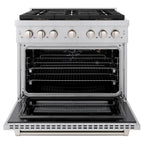ZLINE 36 in. Gas Range 5.2 cu. ft. Convection Oven, 6 Burner DuoPro™ Cooktop, Stainless Steel (PSGR36)