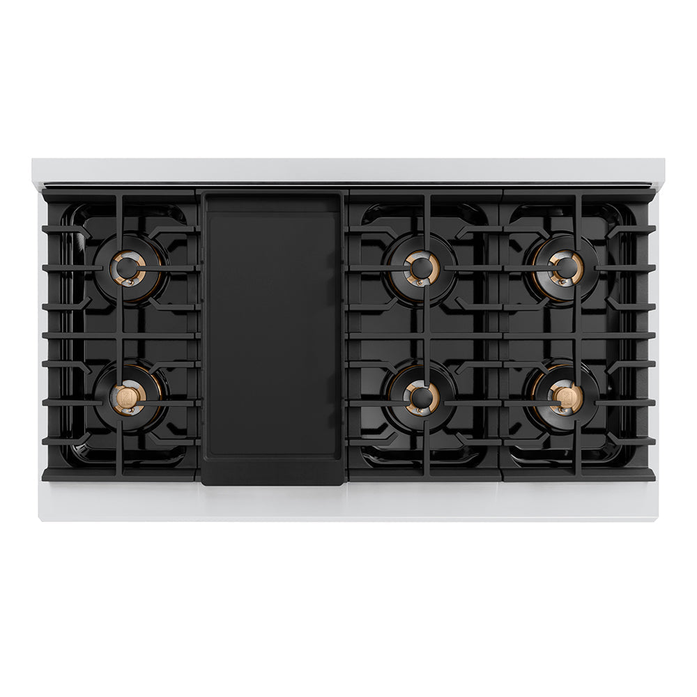 ZLINE 48 in. Gas Range 6.7 cu. ft. Dual Ovens 8 Burner DuoPro™ Cooktop Stainless Steel (PSGR48)