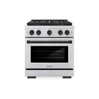 ZLINE 30 in. Gas Range 4.2 cu. ft. 4 Burner DuoPro™ Cooktop Convection Gas Oven Stainless Steel with Matte Black Accents (PSGRZ-30-MB)