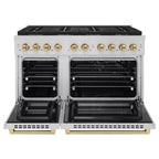 ZLINE 48 in. Gas Range 6.7 cu. ft. 8 Burner DuoPro™ Cooktop Dual Oven Stainless Steel with Champagne Bronze Accents (PSGRZ-48-CB)