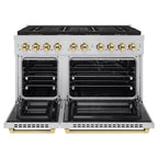 ZLINE 48 in. Gas Range 6.7 cu. ft. Paramount Series with 8 Burner DuoPro™ Cooktop, Dual Ovens, Stainless Steel with Polished Gold Accents (PSGRZ-48-G)