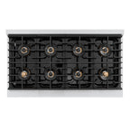 ZLINE 48 in. Gas Range 6.7 cu. ft. Paramount Series with 8 Burner DuoPro™ Cooktop, Dual Ovens, Stainless Steel with Polished Gold Accents (PSGRZ-48-G)