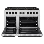 ZLINE 48 in. Gas Range 6.7 cu. ft. Dual Oven with 8 Burner DuoPro™ Cooktop Stainless Steel Matte Black Accents (PSGRZ-48-MB)