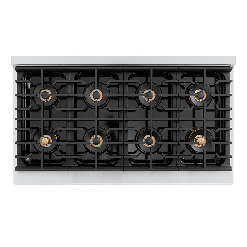ZLINE 48 in. Gas Range 6.7 cu. ft. Dual Oven with 8 Burner DuoPro™ Cooktop Stainless Steel Matte Black Accents (PSGRZ-48-MB)