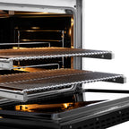 ZLINE 36 in. Gas Range 5.2 cu. ft. 6 Burner DuoPro™ Cooktop Convection Gas Oven Black Matte Door Polished Gold Accents (PSGRZ-BLM-36-G)