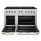 ZLINE 48 in Gas Range 6.7 cu ft 8 Burner DuoPro Dual Oven Stainless Steel Polished Gold Helix Handles (PSGRZ-48-KG)