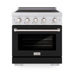 ZLINE 30 in. Induction Range 4.2 cu. ft. Electric Convection Oven 4 Elements Stainless Steel Black Matte Door (SINR-BLM-30)