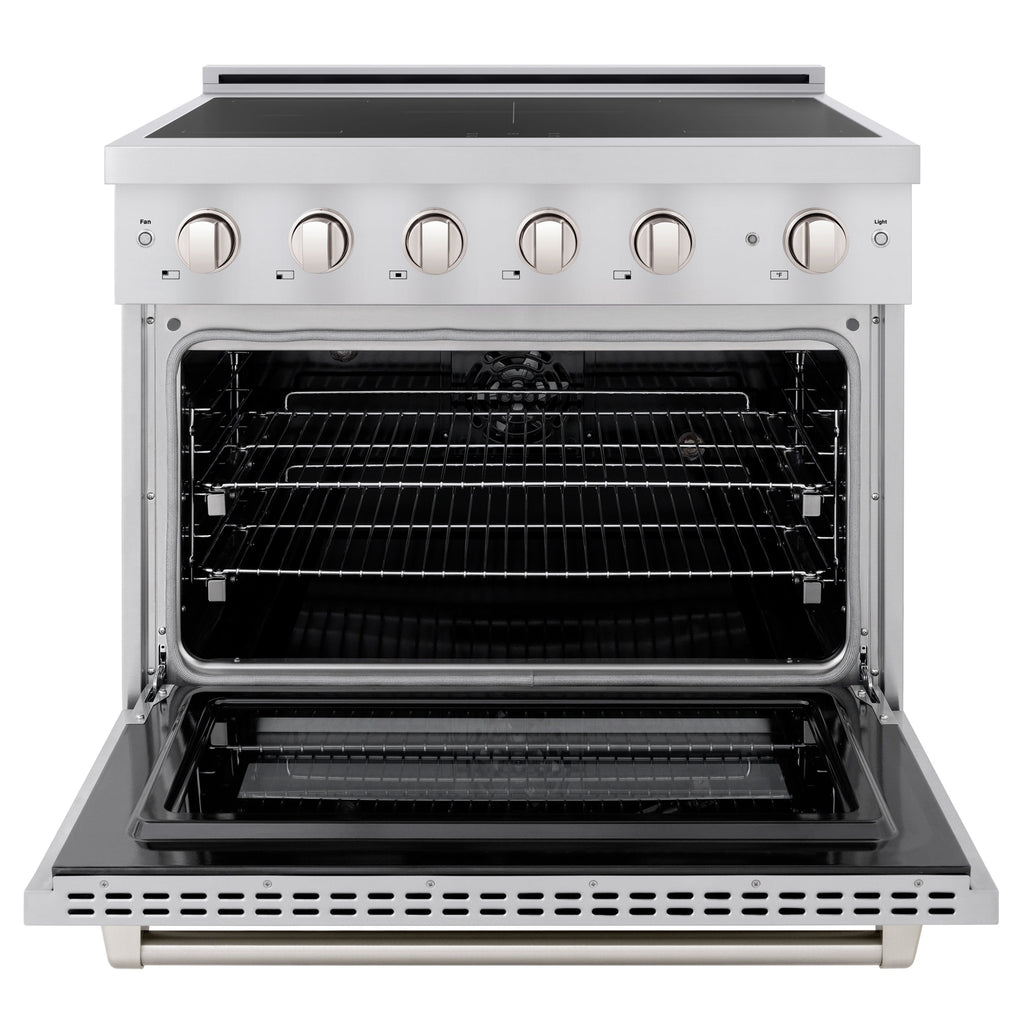ZLINE 36 in Induction Range 5.2 cu. ft. 5 Element Cooktop Electric Convection Oven Stainless Steel (SINR36)