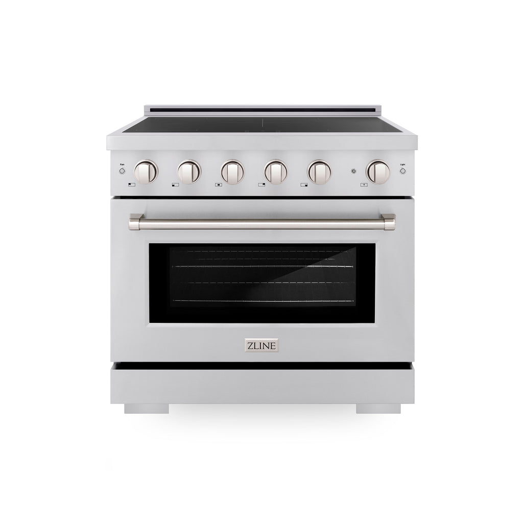ZLINE 36 in Induction Range 5.2 cu. ft. 5 Element Cooktop Electric Convection Oven Stainless Steel (SINR36)