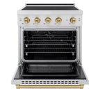 ZLINE 30 in. Induction Range 4.2 cu. ft. 4 Element Cooktop Electric Oven Stainless Steel Champagne Bronze Accents (SINRZ-30-CB)