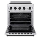 ZLINE 30 in. Induction Range 4.2 cu. ft. 4 Element Cooktop Electric Convection Oven Stainless Steel Matte Black Accents (SINRZ-30-MB)