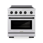 ZLINE 30 in. Induction Range 4.2 cu. ft. 4 Element Cooktop Electric Convection Oven Stainless Steel Matte Black Accents (SINRZ-30-MB)
