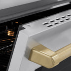 ZLINE 36 in Induction Range 5.2 cu ft Electric Convection Oven 5 Element Cooktop Champagne Bronze Accents (SINRZ-36-KCB)
