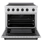 ZLINE 36 in. Induction Range 5.2 cu. ft. 5 Element Cooktop Electric Convection Oven Stainless Steel Matte Black Accents (SINRZ-36-MB)