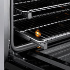 ZLINE 36 in. Induction Range 5.2 cu. ft. 5 Element Cooktop Electric Convection Oven Stainless Steel Black Matte Door Polished Gold Accents (SINRZ-BLM-36-G)