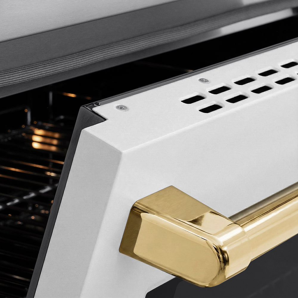 ZLINE 24 in Induction Range 3.2 cu. ft Electric Convection Oven Stainless Steel White Matte Door Polished Gold Accents (SINRZ-WM-24-G)