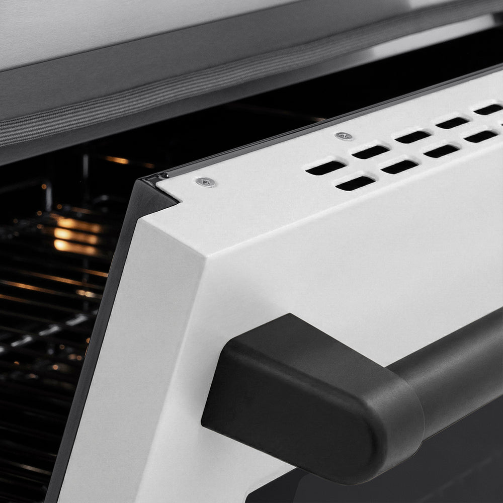ZLINE 24 in. Induction Range 3.2 cu. ft. Electric Convection Oven 3 Burners Stainless Steel White Matte Door Matte Black Accents (SINRZ-WM-24-MB)