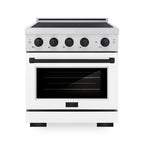 ZLINE 30 in. Induction Range 4.2 cu. ft. 4 Elements Electric Convection Oven White Matte Door Matte Black Accents (SINRZ-WM-30-MB)