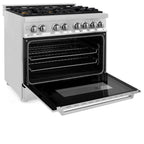 ZLINE 36-Inch Dual Fuel Range with 6 Gas Burners and Electric Convection Oven, Stainless Steel with Brass Burners (RA-BR-36)