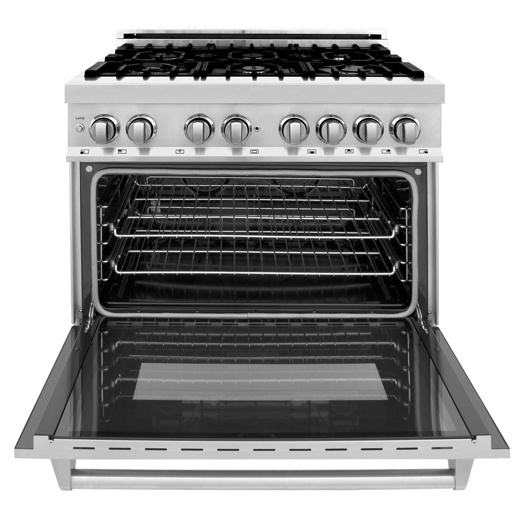 ZLINE 36 in. Dual Fuel Range with Gas Cooktop, Electric Oven and Griddle, 4.6 cu. ft., Stainless Steel (RA-GR-36)