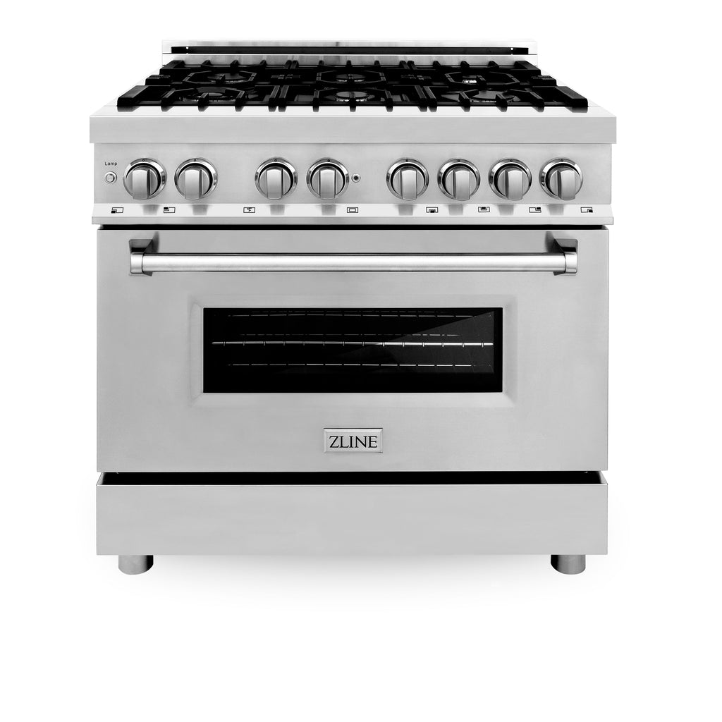 ZLINE 36 in. Dual Fuel Range with Gas Cooktop, Electric Oven and Griddle, 4.6 cu. ft., Stainless Steel (RA-GR-36)