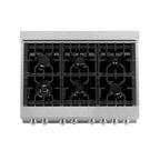 ZLINE 36-Inch Legacy Dual Fuel Range, 6 Burner Gas Cooktop, Electric Convection Oven, Griddle, Satin Stainless Steel (RAS-SN-GR-36)