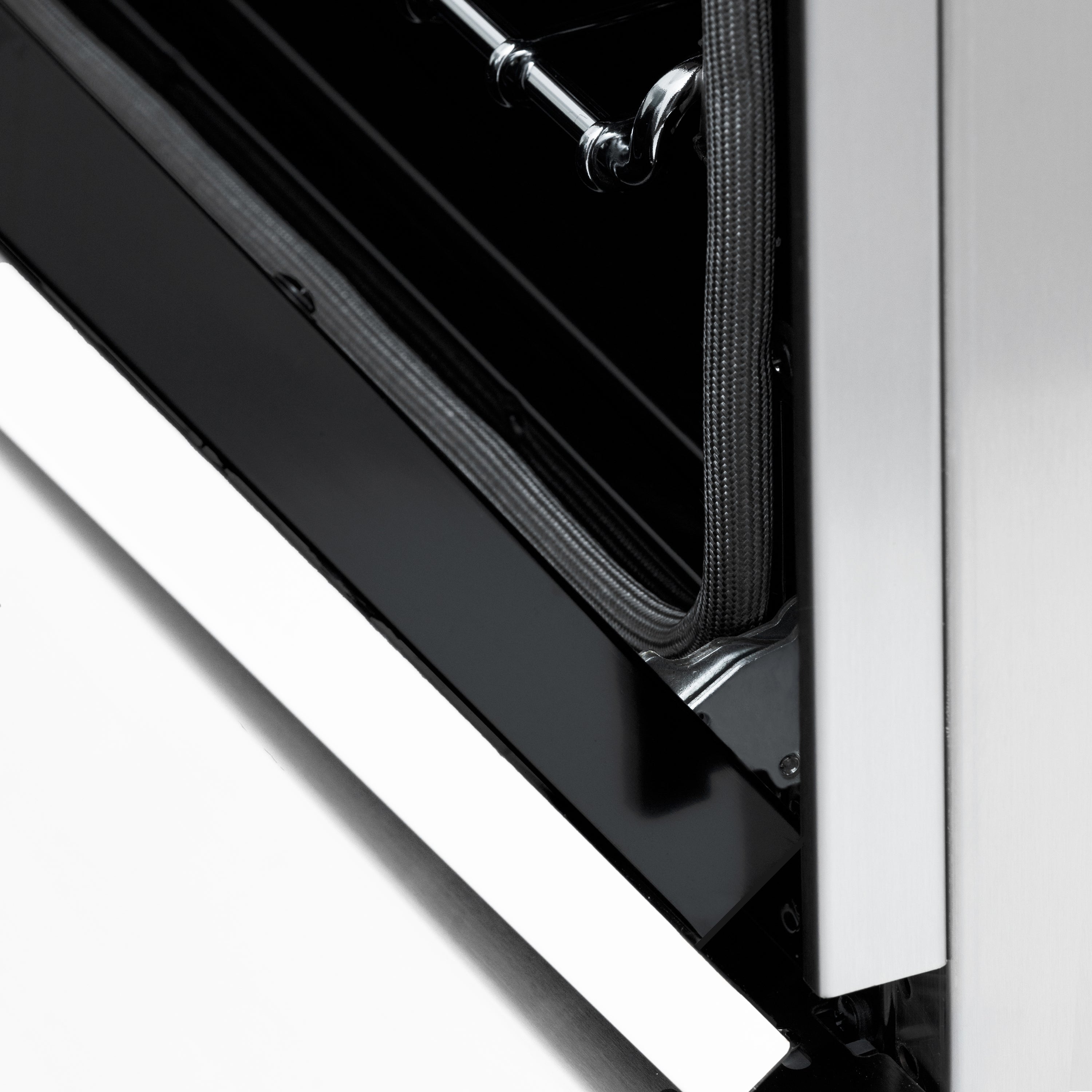 ZLINE 36 in. 4.6 cu. ft. Legacy Dual Fuel Range with 6-Burner Gas Cooktop and Electric Convection Oven, Satin Stainless Steel with White Matte Door (RAS-WM-36)