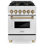 ZLINE Autograph Edition 24 in. Dual Fuel Range 2.8 cu. ft. Stainless Steel with Champagne Bronze Accents (RAZ-24-CB)