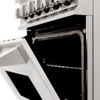 ZLINE 24 in. Dual Fuel Range with Gas Burners and Electric Oven in Stainless Steel with Brass Burners (RA-BR-24)