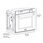 ZLINE 30" Autograph Professional True Convection Single Wall Oven with Air Fry and Self Clean in Satin Stainless Steel with Polished Gold Handle, WASSZ-30-G