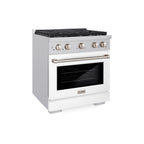 ZLINE Paramount 30 in. Dual Fuel Range, 4 Burners, 4.2 cu. ft. Electric Convection Oven, Stainless Steel with White Matte Door (SDR-WM-30)