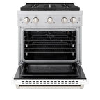 ZLINE Paramount 30 in. 4.2 cu. ft. Gas Range with Convection Oven, Stainless Steel with White Matte Door (Model SGR-WM-30)
