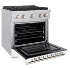 ZLINE Paramount 30 in. 4.2 cu. ft. Gas Range with Convection Oven, Stainless Steel with White Matte Door (Model SGR-WM-30)
