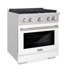 ZLINE Paramount 30 in. 4.2 cu. ft. Gas Range with Convection Oven, Stainless Steel with White Matte Door (Model SGR-WM-30)