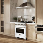 ZLINE 36-Inch Paramount Series Gas Range with Convection Oven, 5.2 cu. ft., Stainless Steel with White Matte Door (Model SGR-WM-36)
