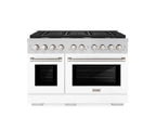 ZLINE Paramount 48 in. 6.7 cu. ft. Gas Range with Convection Oven, Stainless Steel with White Matte Doors (SGR-WM-48)