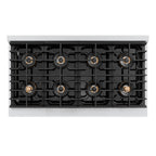 ZLINE Autograph 48" Paramount Gas Rangetop with 8 Burner DuoPro™ Cooktop in Stainless Steel and Matte Black Accents, PSRTZ-48-MB