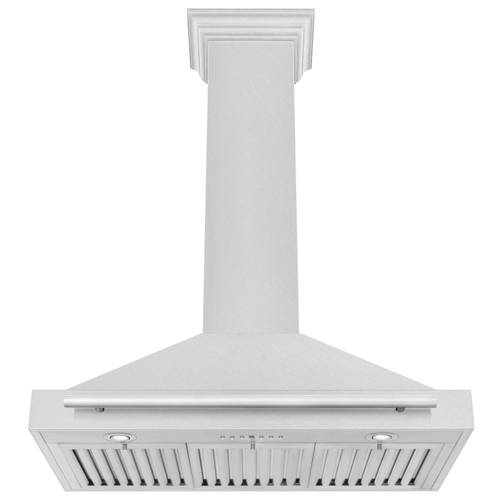 ZLINE 36 Inch Wall Mount Range Hood Convertible Satin Stainless Steel 400 CFM Stainless Steel Handle (KB4SNX-36)
