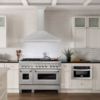 ZLINE 48 Inch Wall Mount Range Hood Convertible Satin Stainless Steel 400 CFM Stainless Steel Handle (KB4SNX-48)