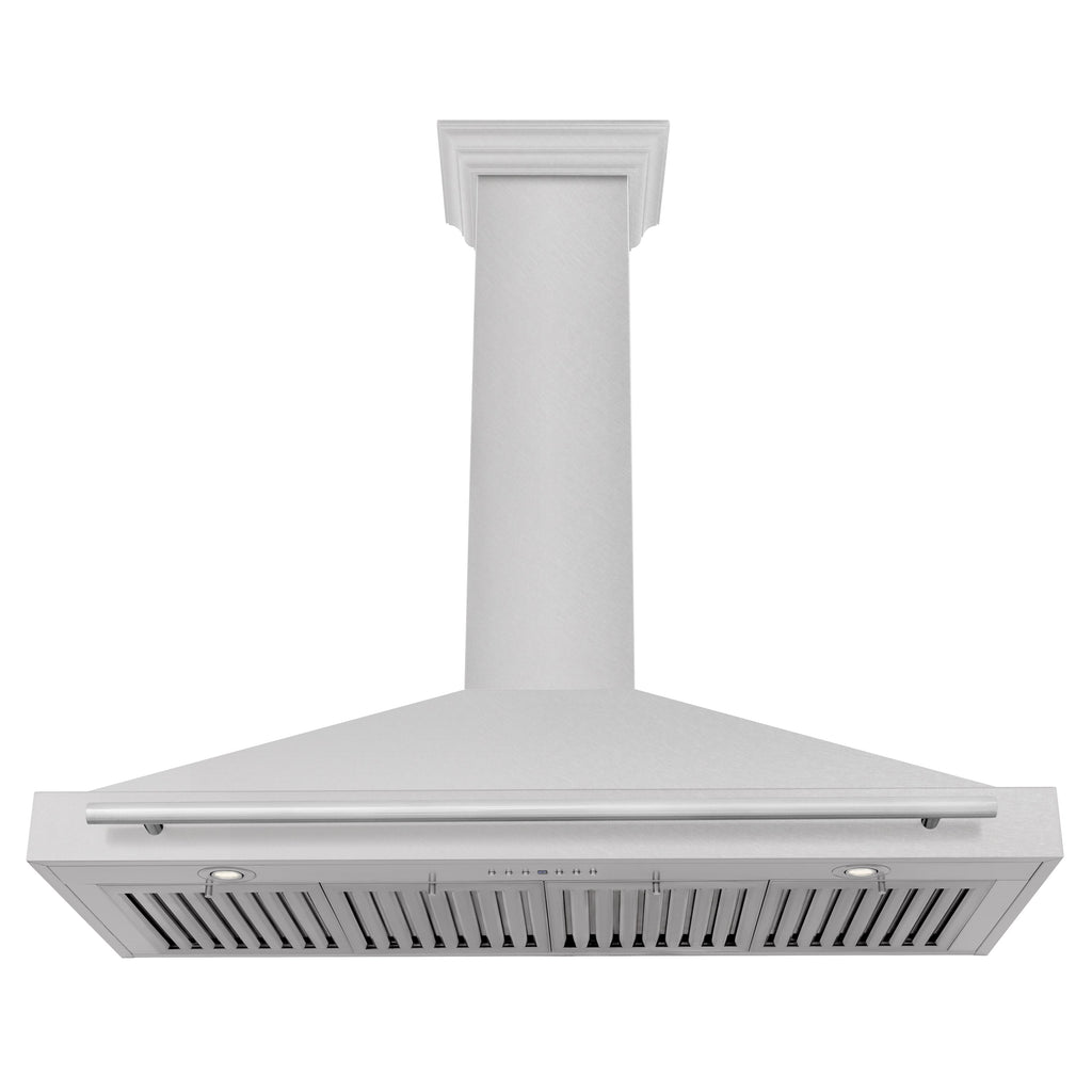ZLINE 48 Inch Wall Mount Range Hood Convertible Satin Stainless Steel 400 CFM Stainless Steel Handle (KB4SNX-48)